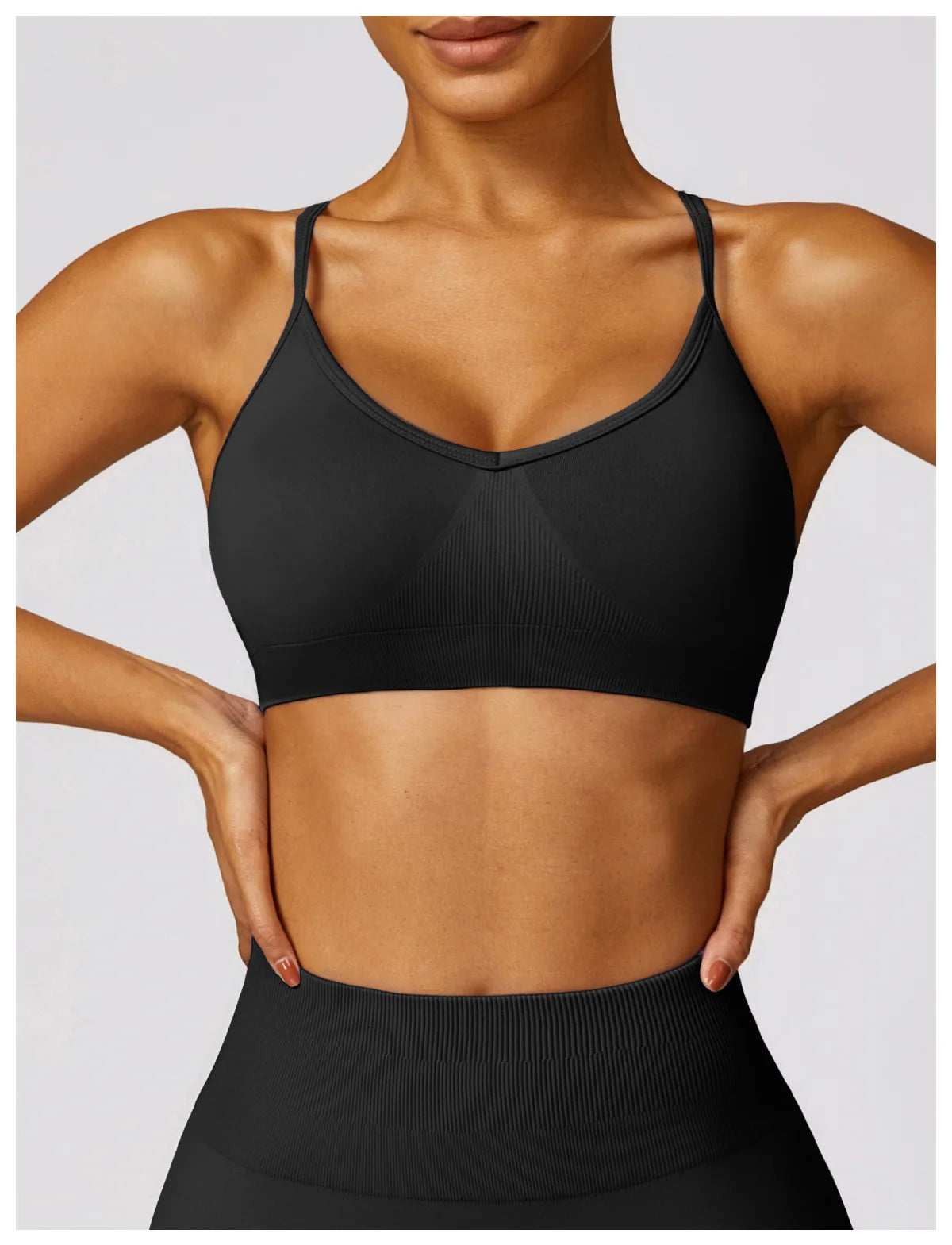 Seamless Criss Cross Fitness Bra – Padded