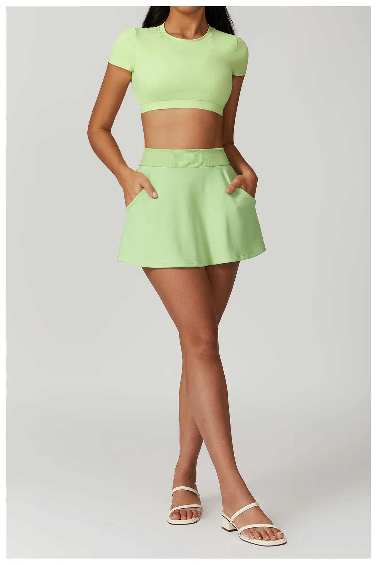 Ultra Slim Yoga Shorts with Pocket – Mini Skirt Info