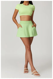 Ultra Slim Yoga Shorts with Pocket – Mini Skirt Info