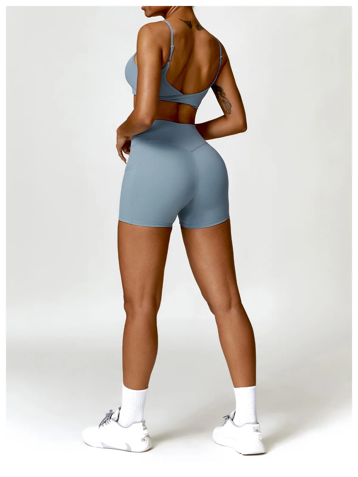 High Waist Pocket Yoga Shorts –