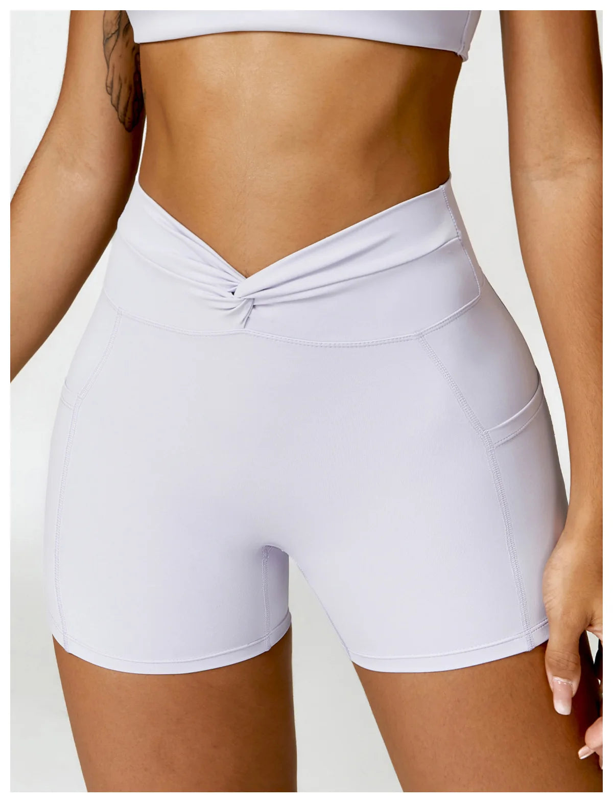 High Waist Pocket Yoga Shorts –