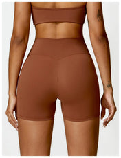 High Waist Pocket Yoga Shorts –