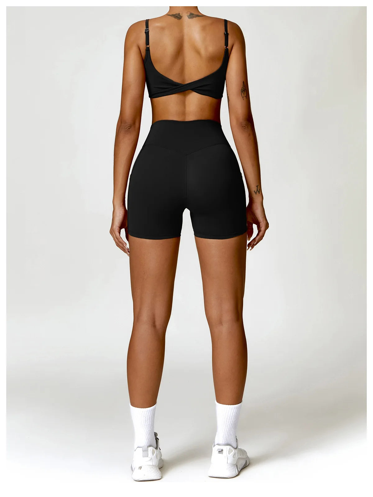 High Waist Pocket Yoga Shorts –