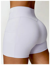 High Waist Pocket Yoga Shorts –