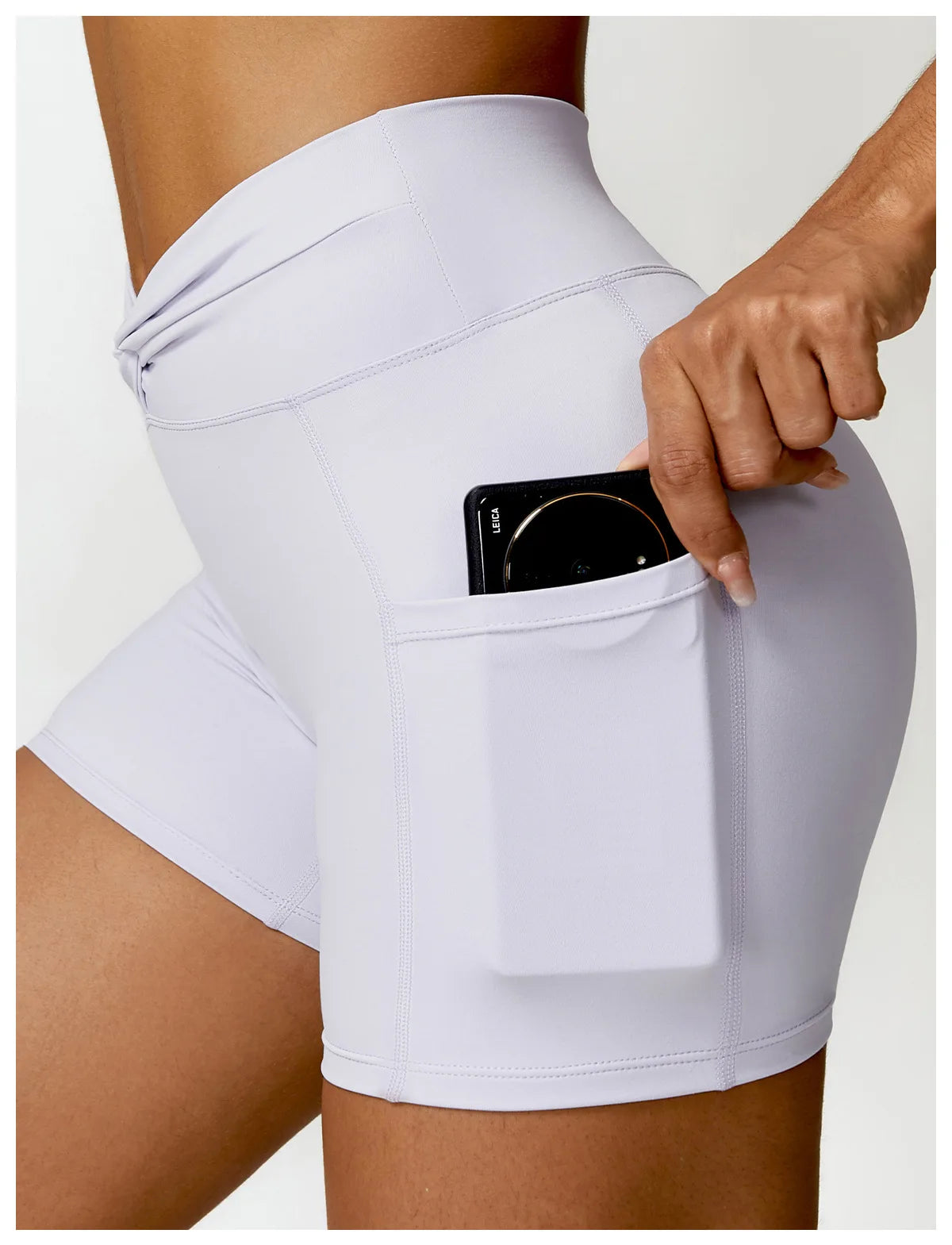 High Waist Pocket Yoga Shorts –