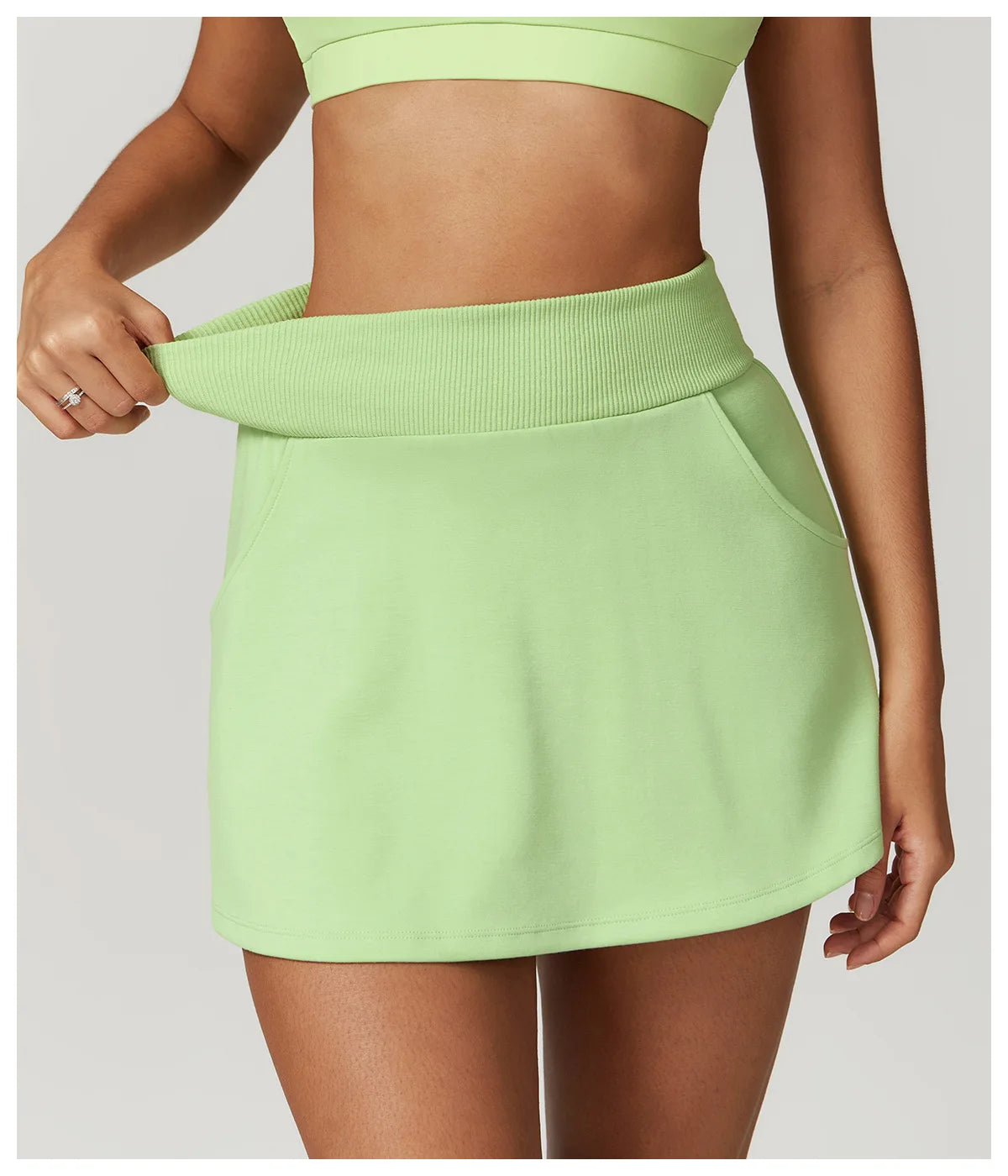 Ultra Slim Yoga Shorts with Pocket – Mini Skirt Info