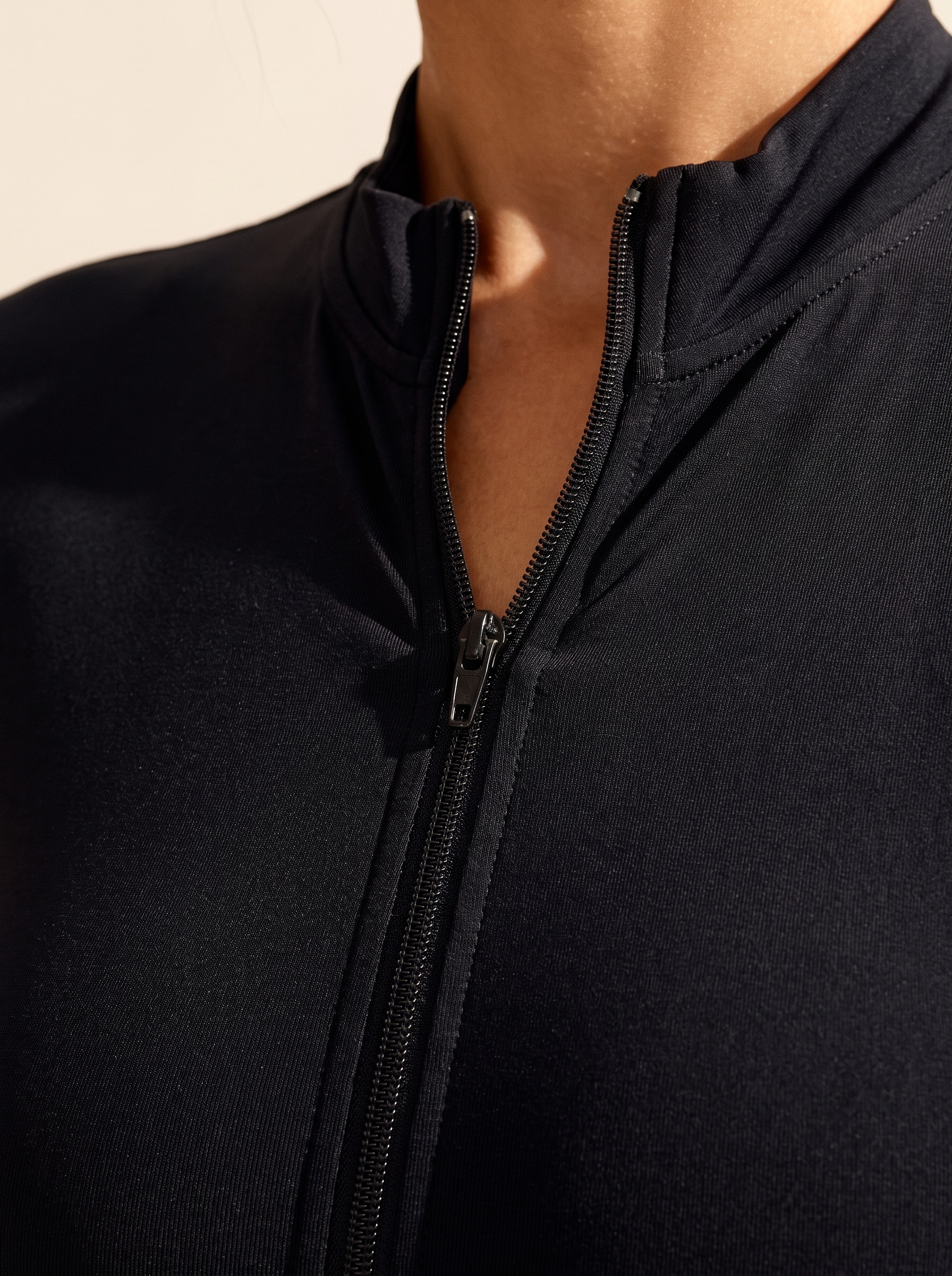 Ana Jumpsuit in Black, fabric and zip detail