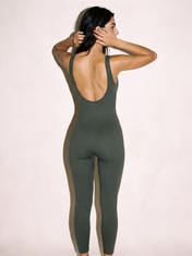 Aya Bodysuit in Green, back view