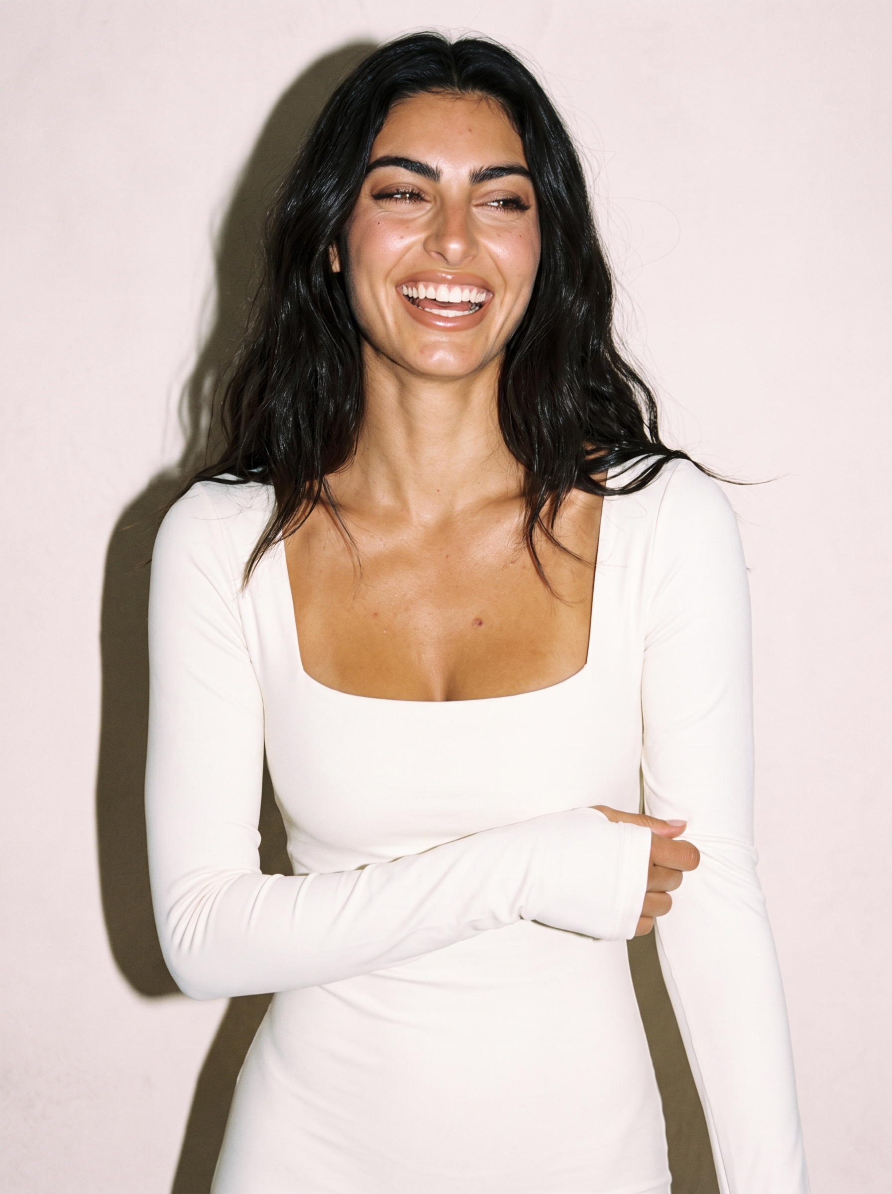 Lina Bodysuit in Ivory, front close up