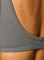 V Back Jumpsuit in Gray, fabric detail