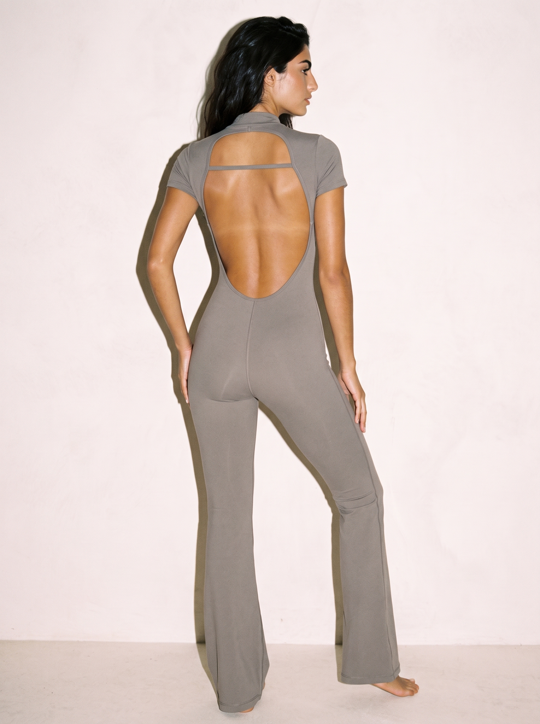 Amani Jumpsuit in Gray, back view