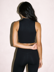 Sienna Crop Top in Black, back view