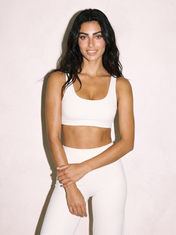 Livia Wide Leg Leggings in Coconut Milk White, front close-up