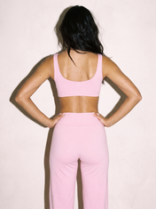 Livia Wide Leg Leggings in Pink, back view