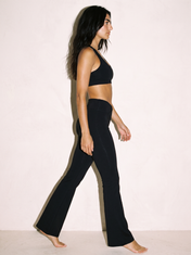 Beatrice Cross Waist Pants Black in Black, side view