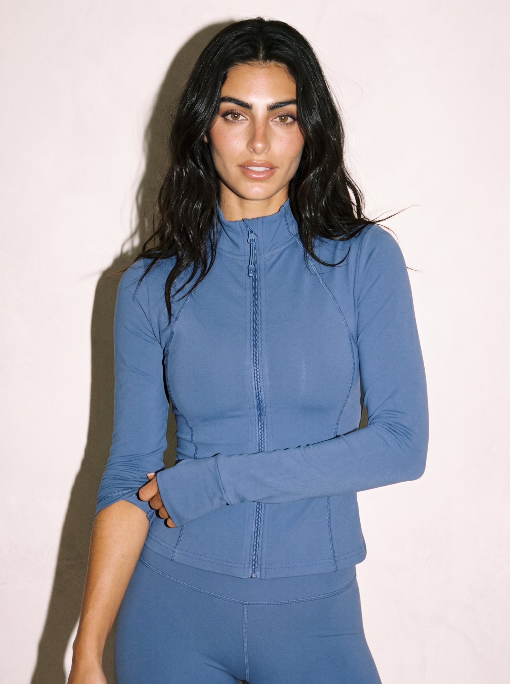 Aurelia Jacket Blue in Blue, front close up
