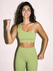 Agata Sports Bra in Grass Green, front view