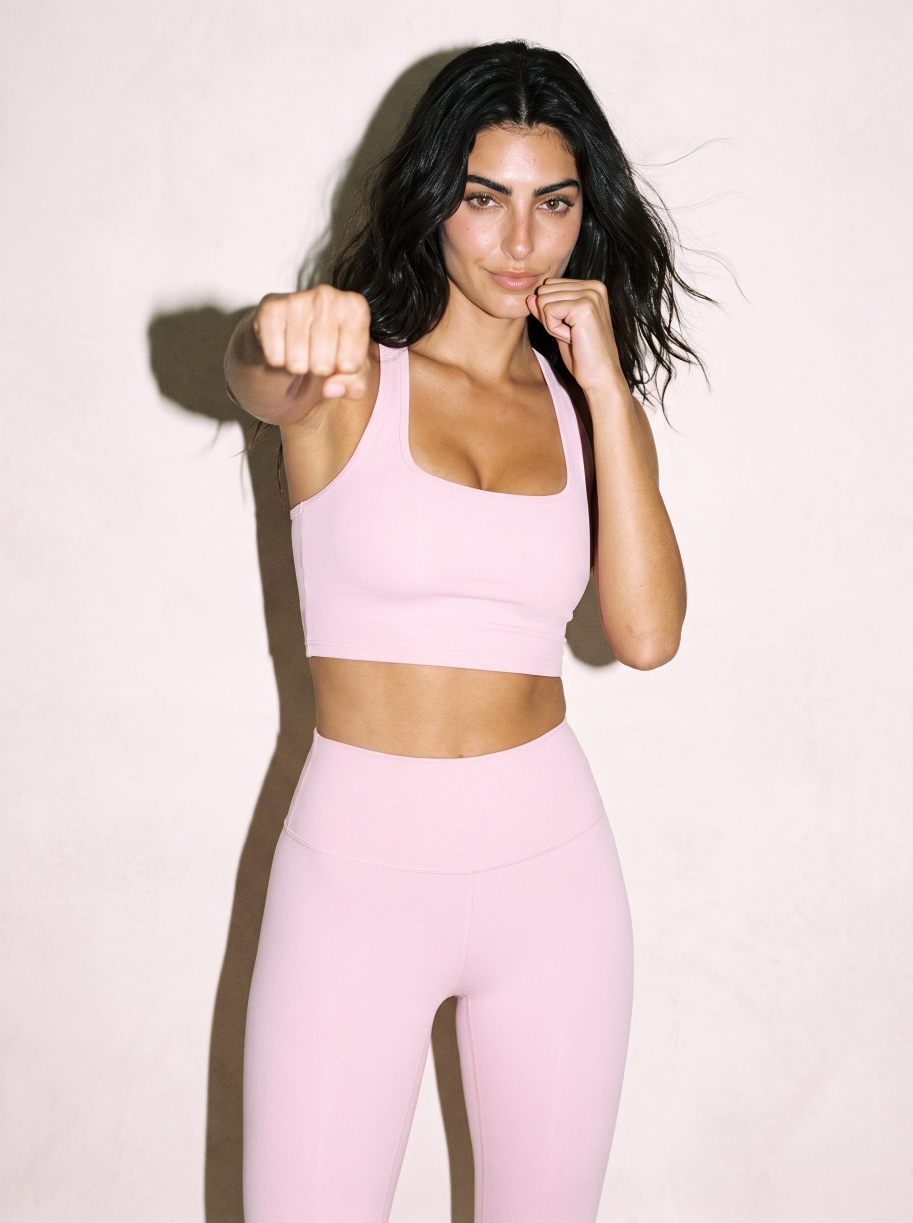 Serena High Impact Bra in Pink, front view