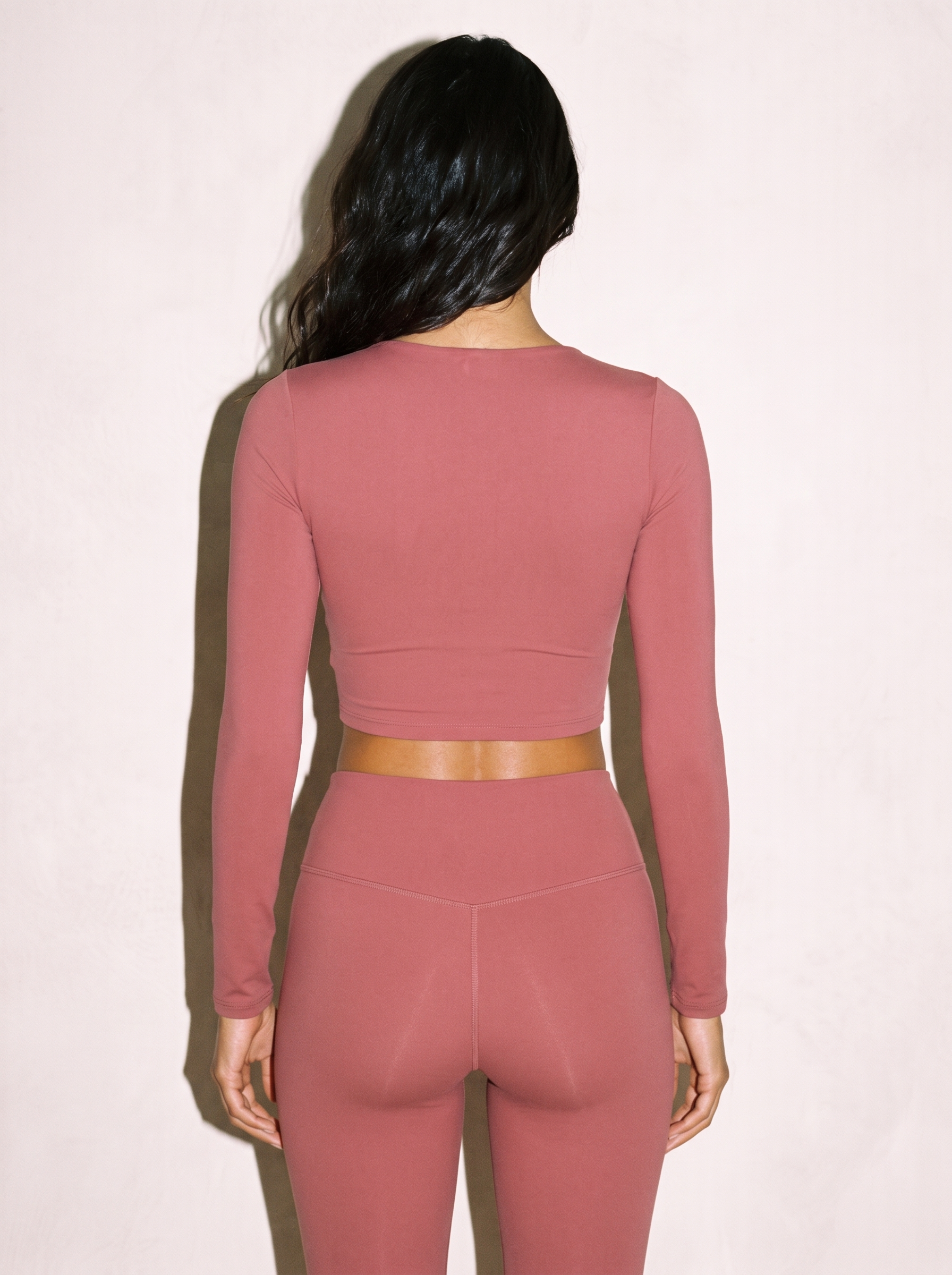Elena Long Sleeve Top in Red, back view