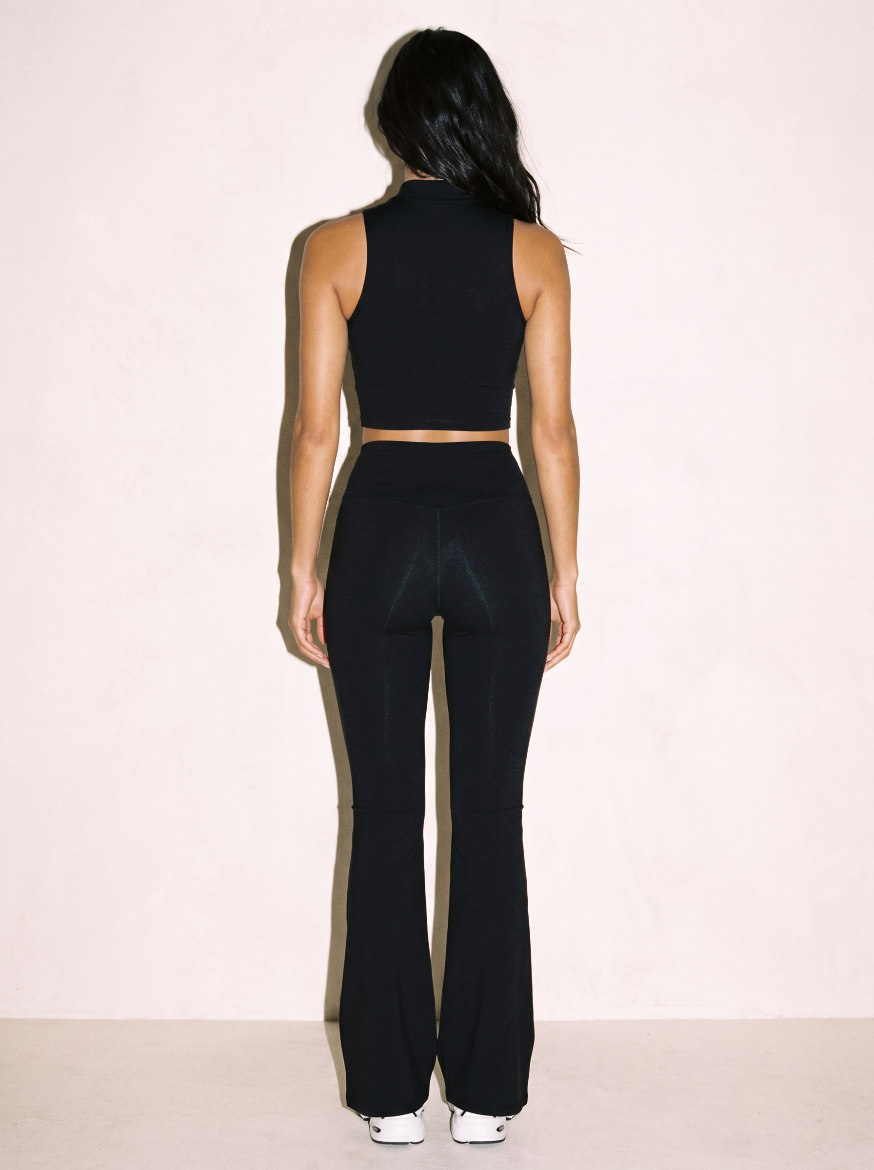 Federica Flared Leggings in Black, back view