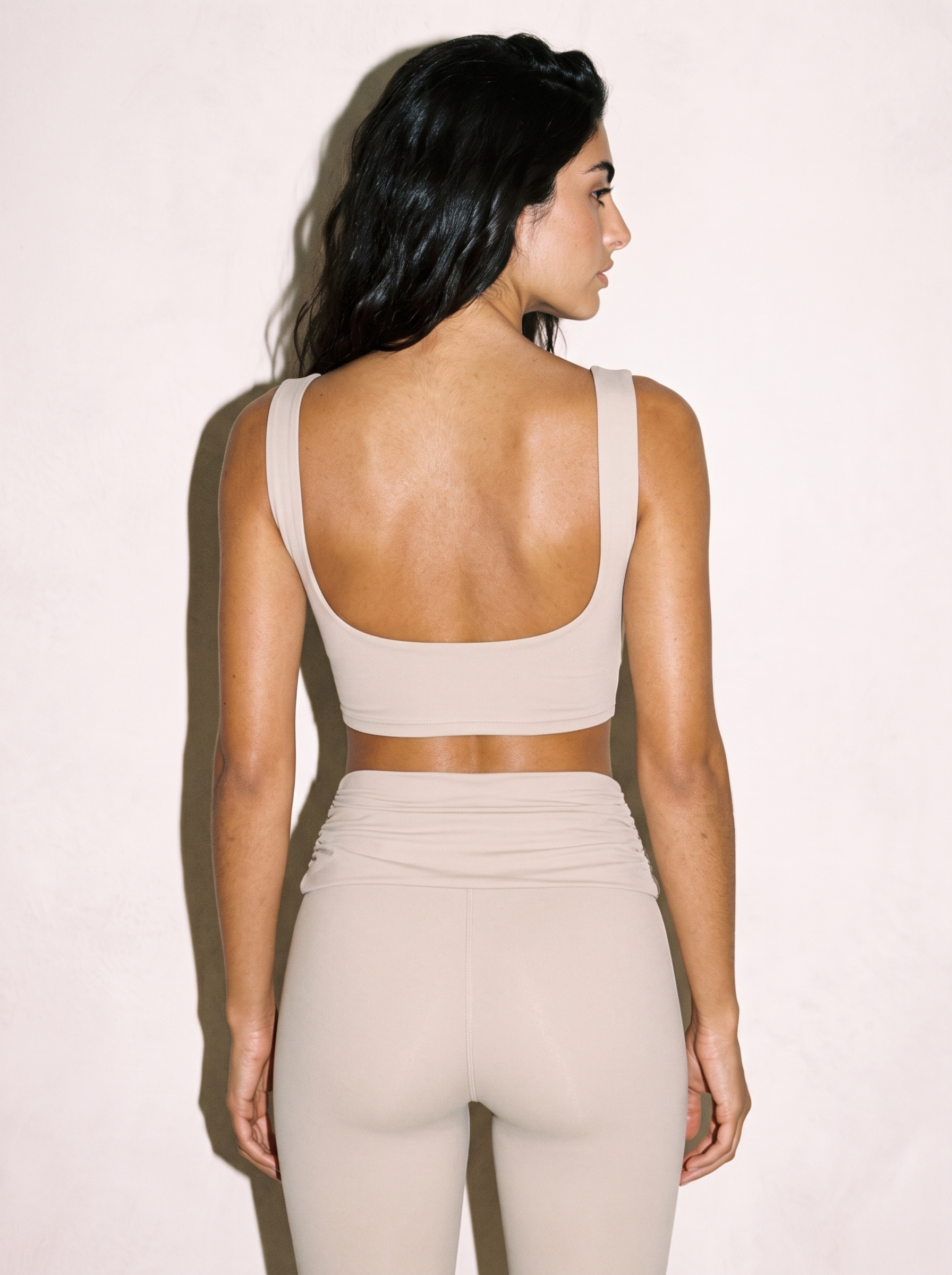 Bianca Sculpt Top in Linen, back view