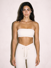 Nina Comfort Bra in White, front close up