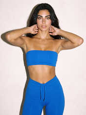 Nina Comfort Bra in Blue, front close up